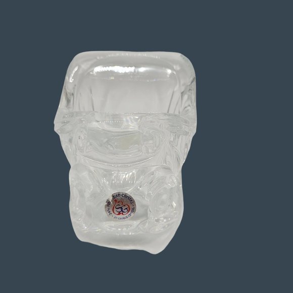 Santa Sleigh 24% St George Lead Crystal Vintage Candy Dish Decor - Picture 3 of 8